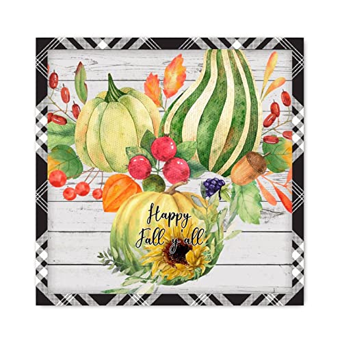 Panneau bois citrouille Happy Fall decoration automne maison - 2