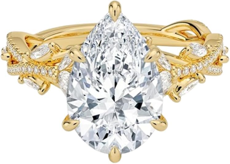 1 Ct-5 Ct Colorless Moissanite Engagement Ring, Secret Garden, Nature-Inspired Wedding Ring, Solid 10K/14K/18K Gold Anniversary Promise Ring for Her