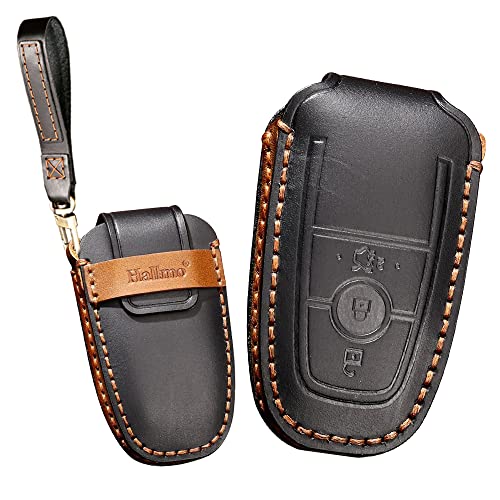Funda para llave de coche Ford en piel negra de alta calidad por KUNIO