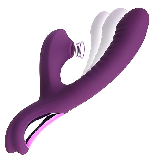 Tracy's Dog Come-Hither Rabbit Sucking Vibrator for Clitoral G Spot Stimulation, Adult Sex Toys for Women Couple, Vibrating Finger Massager with 3 Suction and 10 Vibration & Come-Hither Modes (Beta)