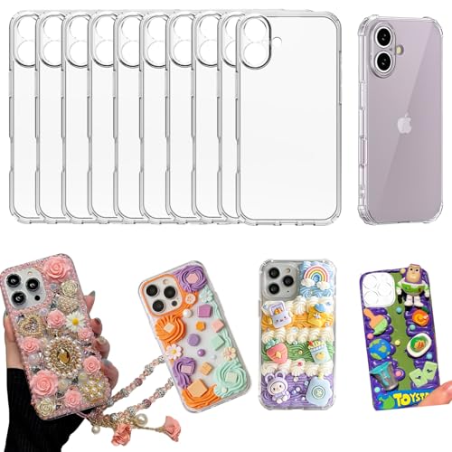 stino DIY Phone Junk Case for iPhone, 10 Pack Clear Cases, Crystal Transparent Junk Case Supplies...