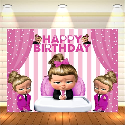 Image of Boss Baby Girl Backdrop | Theme Birthday Backdrop | Birthday Decoration for Girl (Pack of 1, Multicolor Size: 4x3 Feet)