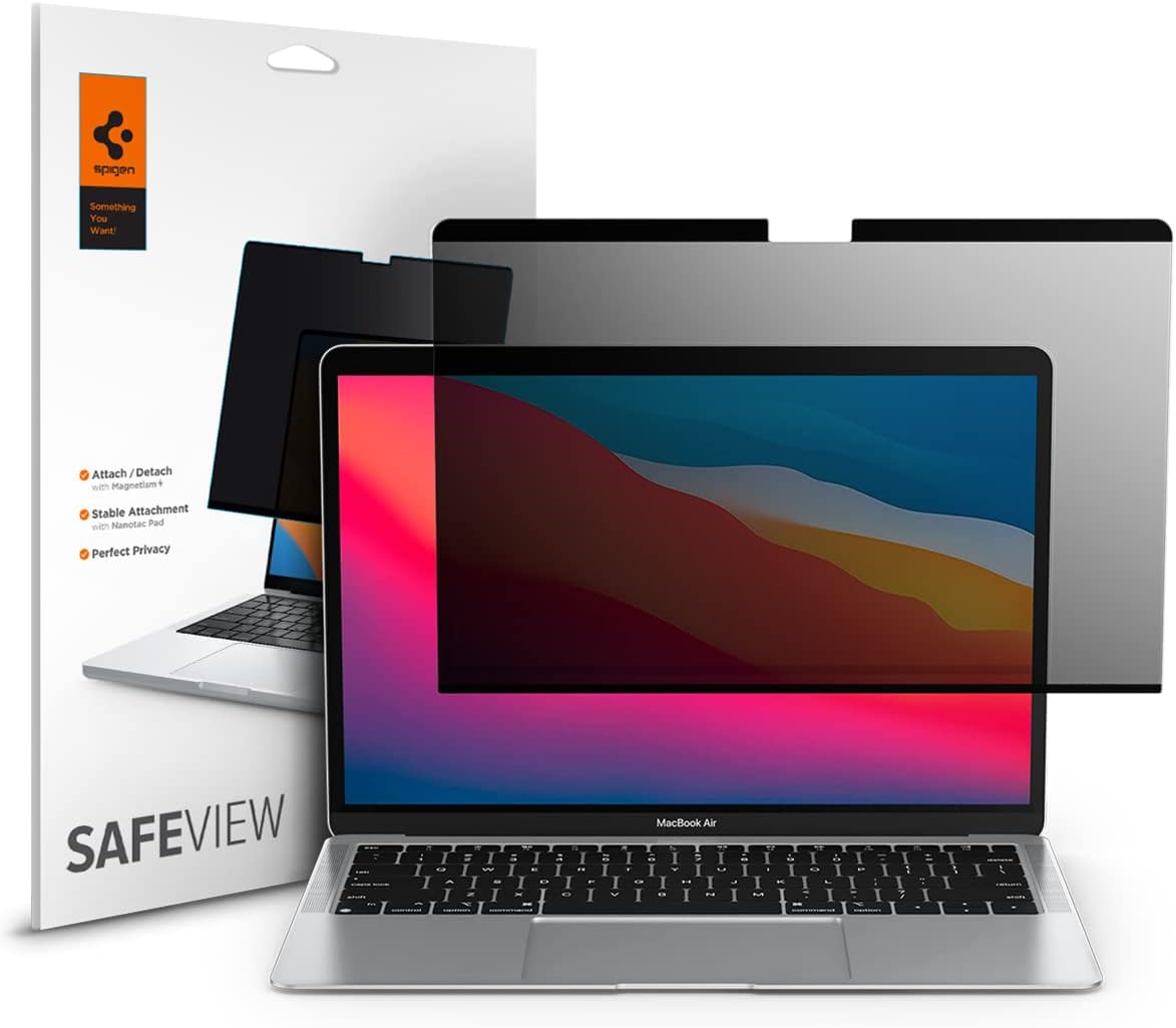 Spigen Polycarbonate Safeview Privacy Screen Protector Filter Guard For Macbook Pro 13 Inch (2020)-1 Pack