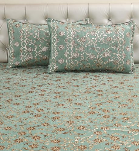 Image of Luxury Velvet Bedsheet | King Size Luxury Bed Sheet | Ultra Soft, Cozy & Warm Bedding for Bedroom | Hypoallergenic & Elegant Velvet Texture