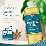 Baar Cold-Pressed Castor Oil, Cold-Processed, Hexane-Free, Palma Christi, for Skin, Hair, Massage & Castor Oil Packs, BPA-Free Bottle, 32 oz