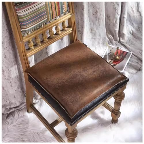 Coussins de siège en cuir PU et mousse mémoire de forme, galettes carrées haut de gamme 40x40