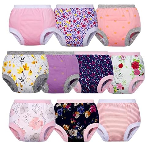 BIG ELEPHANT Toddler Training Pants, Baby Girls Cotton Potty Training Underwear Soft Absorbent 3T Cover