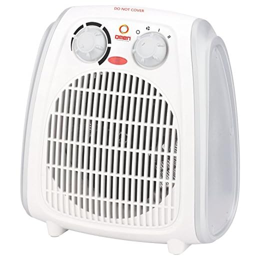 Omen Fan Heater Heat Blow 108||Silent Fan Room Heater (White)||with 1 Season Warranty||2 Heat Settings