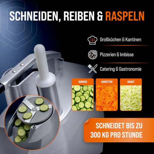 Foto von GastroHero Gemüseschneider 300 kg/h Leistung, 5 Scheiben, GS-ECOS5