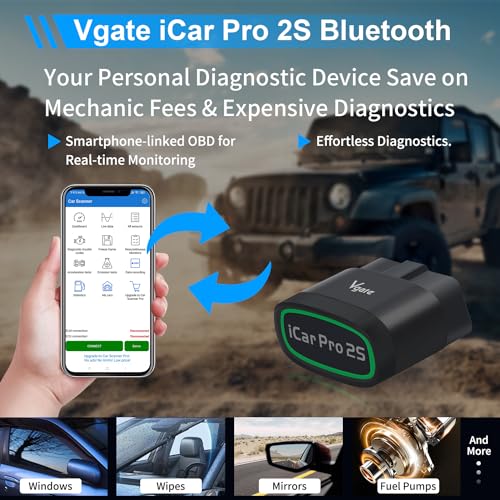 Vgate iCar Pro 2S Bluetooth OBD2 Diagnostic Tool for iOS, Android & Windows, Auto Scan Tool Supports Electric and Hybrid Vehicles