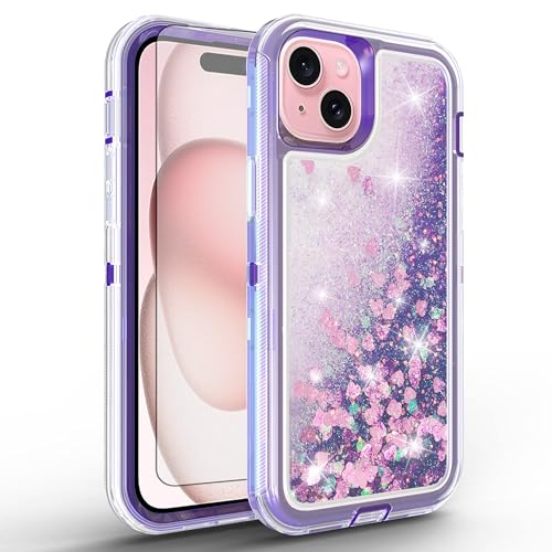 Coque iPhone 15 Plus paillettes liquides Asuwish pour briller en soirée en toute sécurité