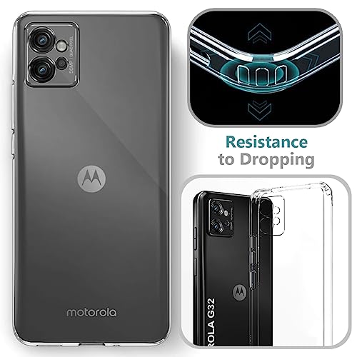 Image of Fashionury Shockproof Crystal Clear Back Cover Case for Motorola Moto G32 | 360 Degree Protection | Protective Design | Transparent Back Cover