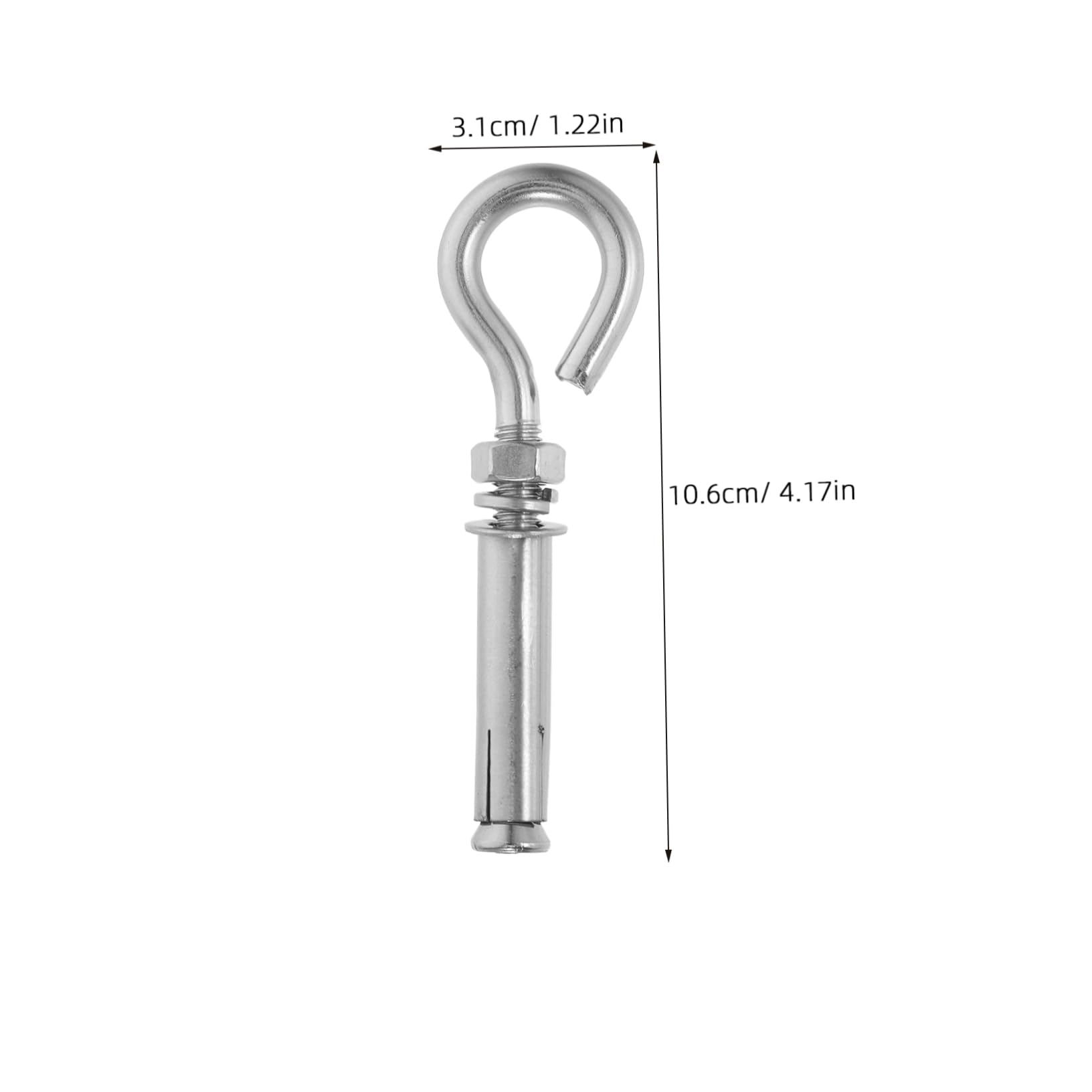 POPETPOP Stainless Steel Expansion Eye Bolt 10pcs Set Robust Concrete Wall Hooks Drywall Hooks for Hanging