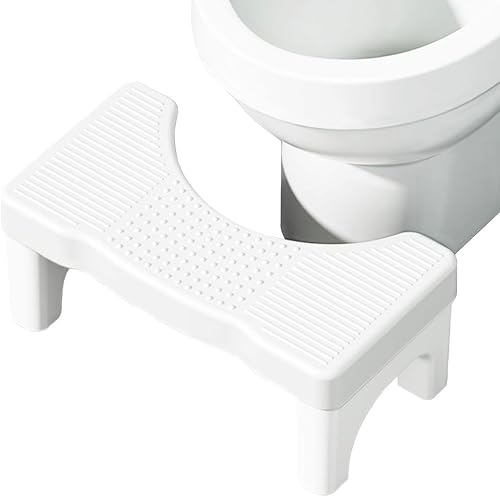 Taburete de inodoro para adulto, taburete de excremento para baño de 7 pulgadas, antideslizante para baño, soporte de inodoro para pies, portátil,