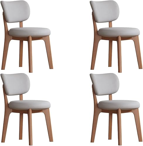 Miniatura 30 de YVYKFZD Juego de sillas de comedor, sillas de cocina sin brazos de madera, silla de comedor con respaldo curvo, silla tapizada de cuero para sala de