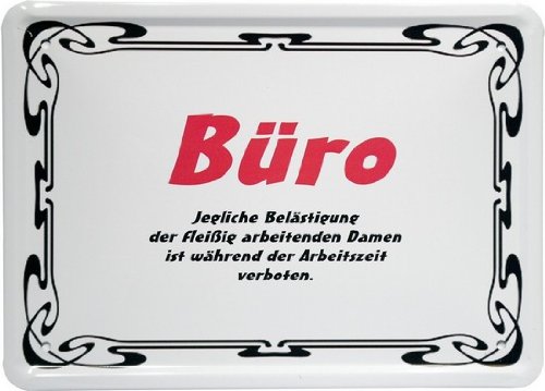 Metal Sign 15 x 21 CM; the office, harassment Ladies "of prohibited MJ 46, standard size