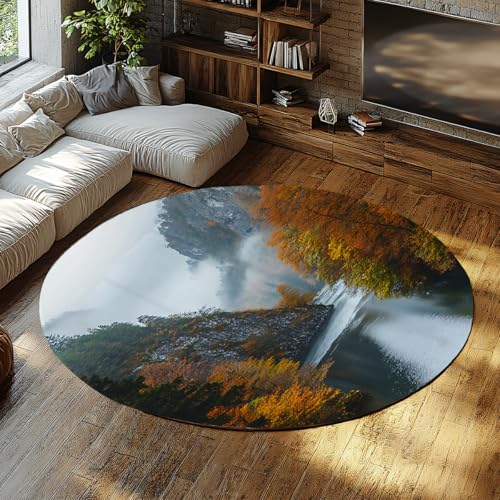 Tapis intérieur lavable à poil bas 90 cm décor nature pour hall d'entrée - 3