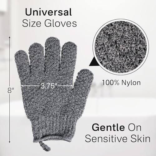 Image of CVNDKN 1 Pair Exfoliating Gloves,Shower Glove for Women Men,Wash Gloves for Shower,Deep Cleansing Exfoliating Mitt Bath Glove Wash Dead Skin Remover Exfoliate Body Scrubber (Sky Blue)