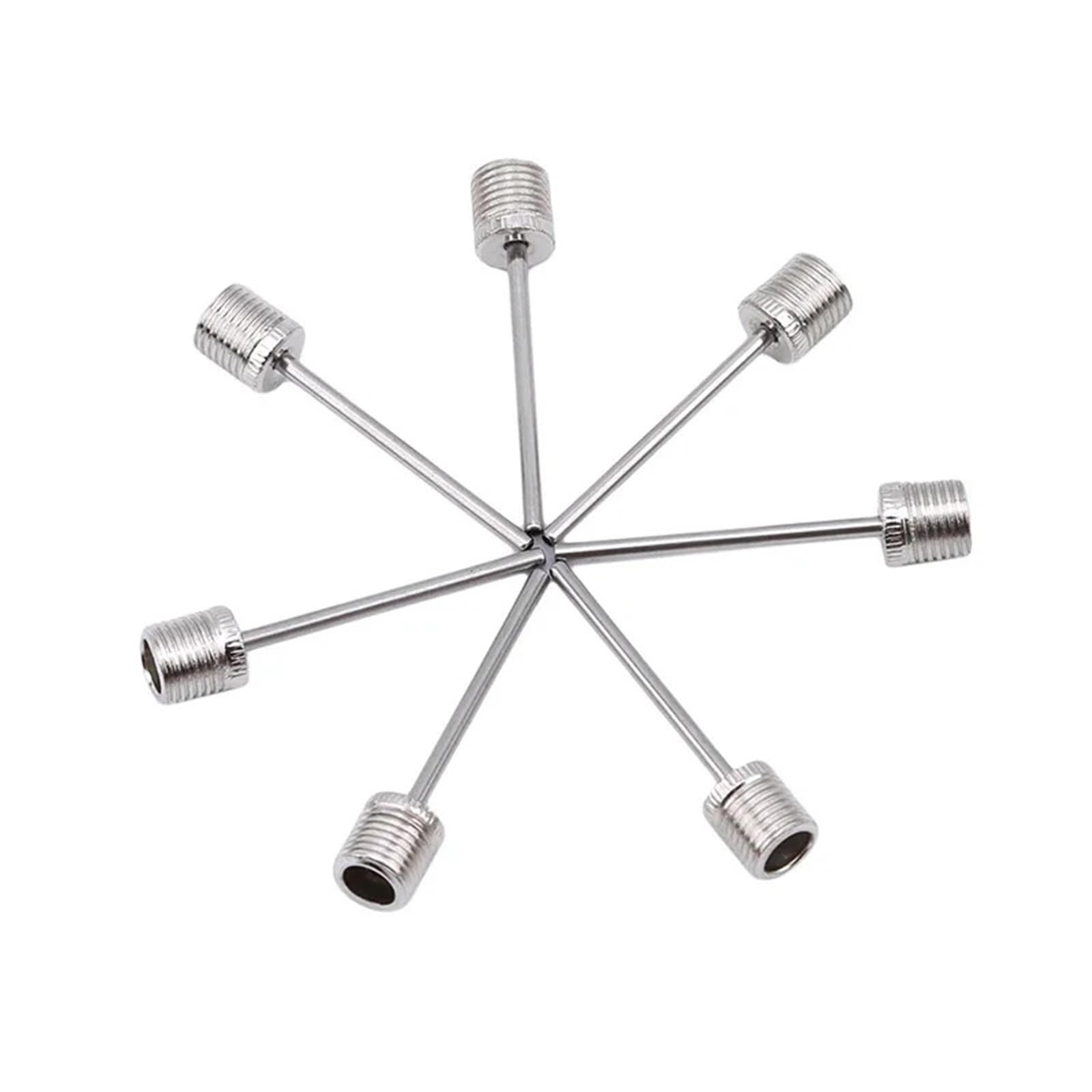 Genérico 500 Agujas for inflar balones Deportivos (fútbol, ​​Baloncesto, fútbol Americano, etc.) con Adaptador de válvula Aire Acero Inoxidable para Bolas