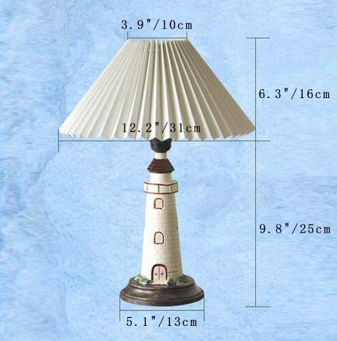 Kiven Nautical Lighthouse Table Lamp Large Cape Hatteras Desk Light With Cloth Shade (Red) #TOP1