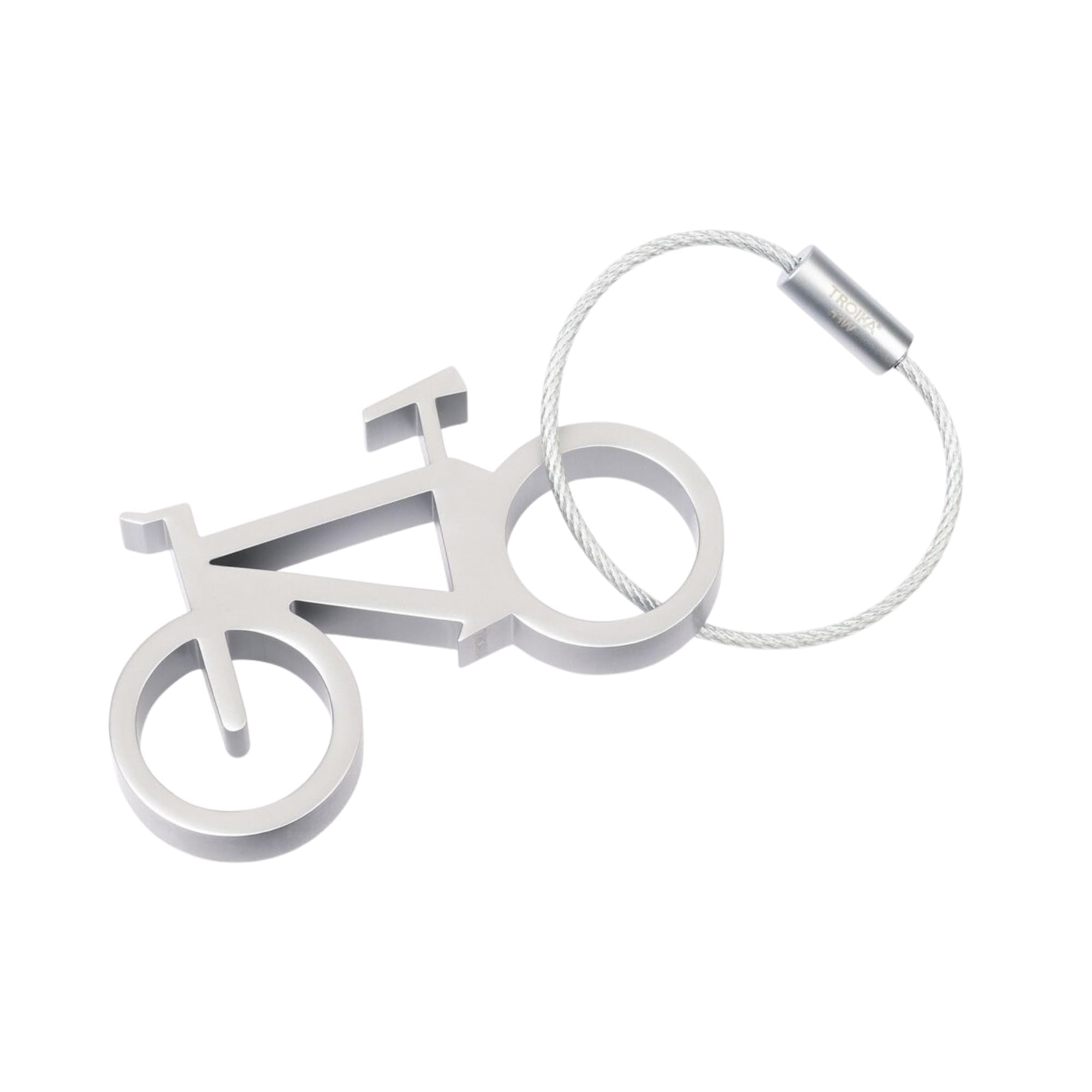 Troika Bottle opener with keyring, bicycle – DRAHTESEL – aluminium – silver-coloured Original