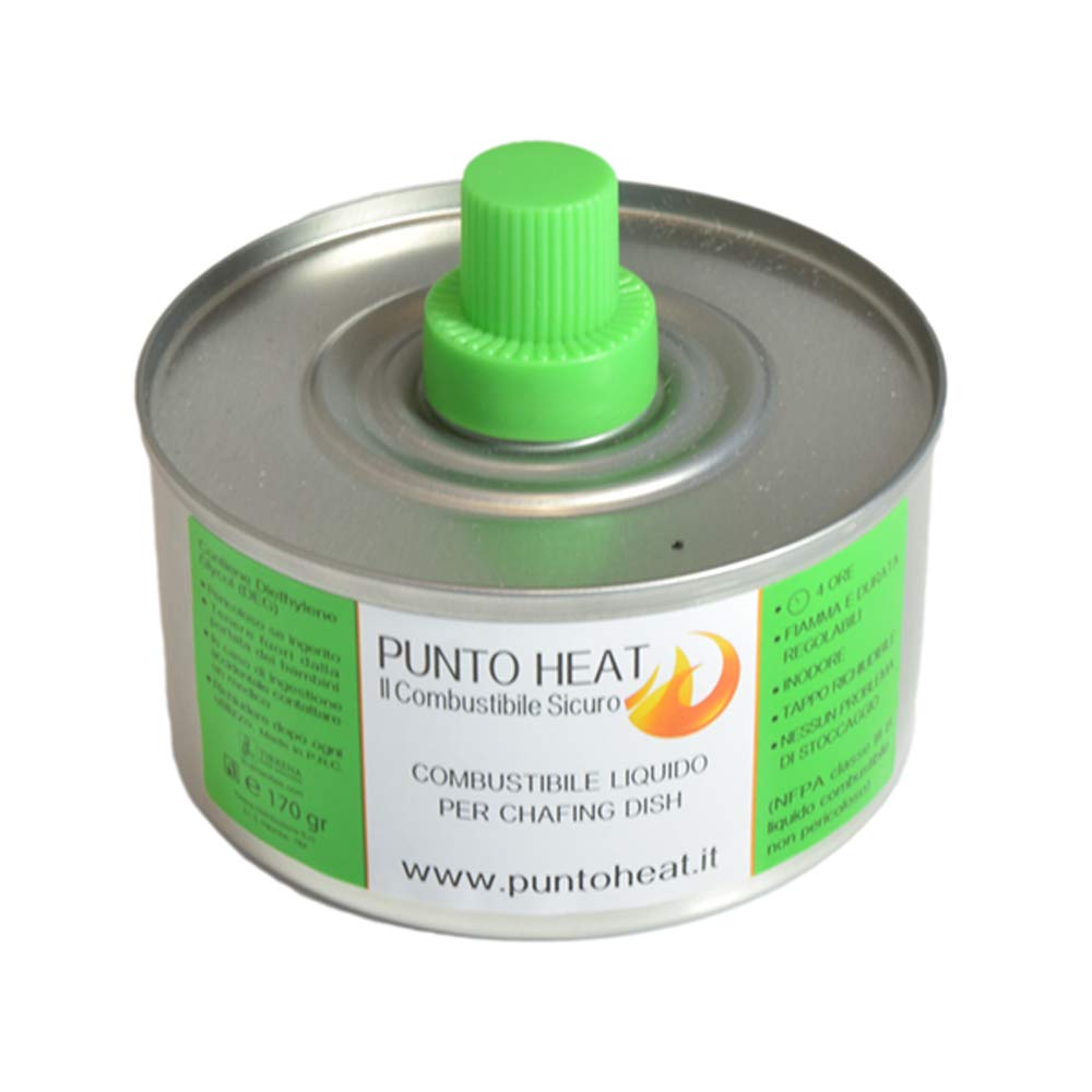Tirrena Hotel Amenities - PUNTO HEAT combustibile liquido inodore per chafing dish - DURATA 4H - confezione da 24 pezzi (€ 2,41/pezzo)