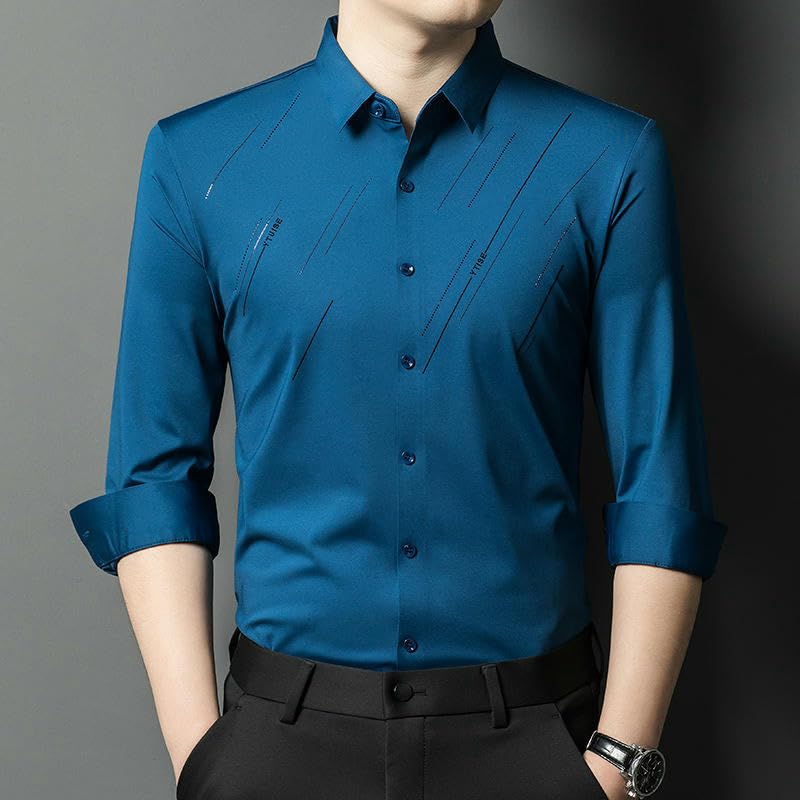 Camisa informal de rayas con diseño transpirable y botones de ajuste slim 6