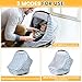 Orzbow Baby Car Seat Cover, Breathable Car Seat Canopy for Girls Boys with Mesh Window, Lightweight Baby Carrier Cover for Wind, Dust, Sun and Insects Protection, Universal Fit, Gray