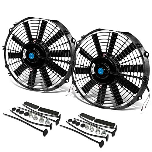 (Pack of 2) 12 Inch High Performance 12V Electric Slim Radiator Cooling Fan
