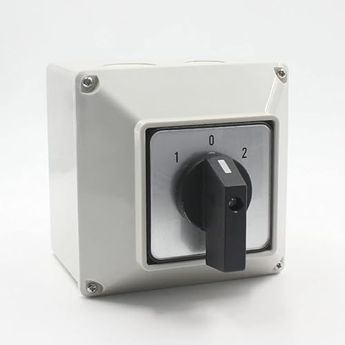 Miniatura 3 de 1 interruptor selector de cambio universal, con caja impermeable de instalación, 3 posiciones, 8 terminales, interruptor de transferencia de