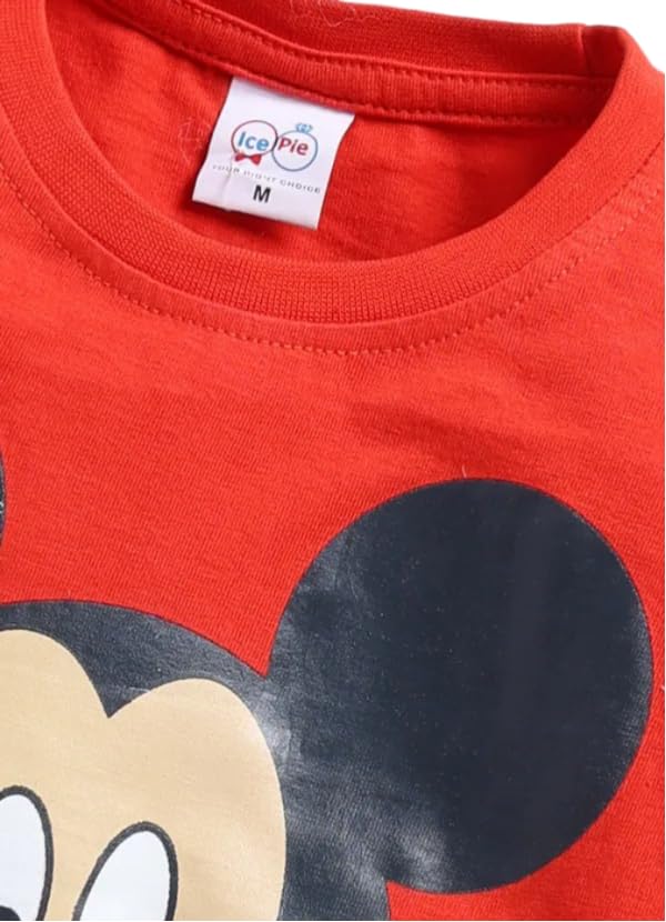 Image of Kids Cotton Casual Cute Mickey Mouse Printed Clothing Set- Full Sleeve T-Shirt And Trousers For Infants /Childs /Baby Boys (in Multicolor, Pack of 1)