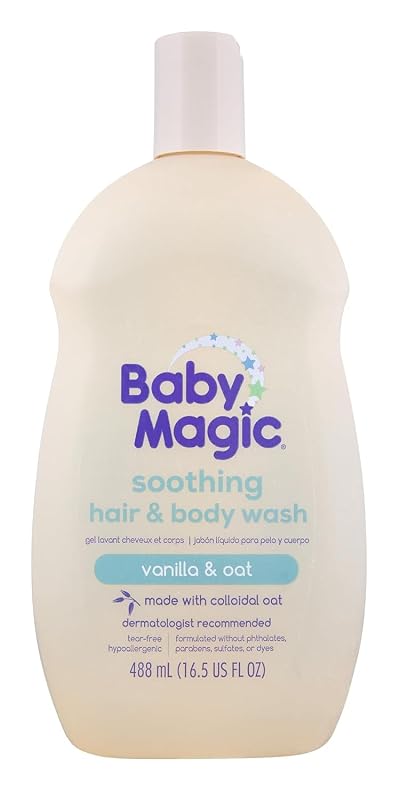 Baby Magic Sabonete Líquido para Cabelo e Corpo com Fragrância de Baunilha e Aveia, 490 mL