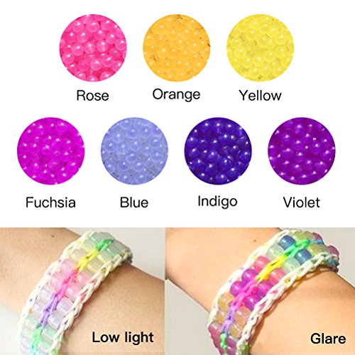Korlon 1000 Pcs Pony Beads, Plastic Bracelet Beads UV Beads for Jewelry Making Bracelets, Necklace, Glow in The Dark Beads
