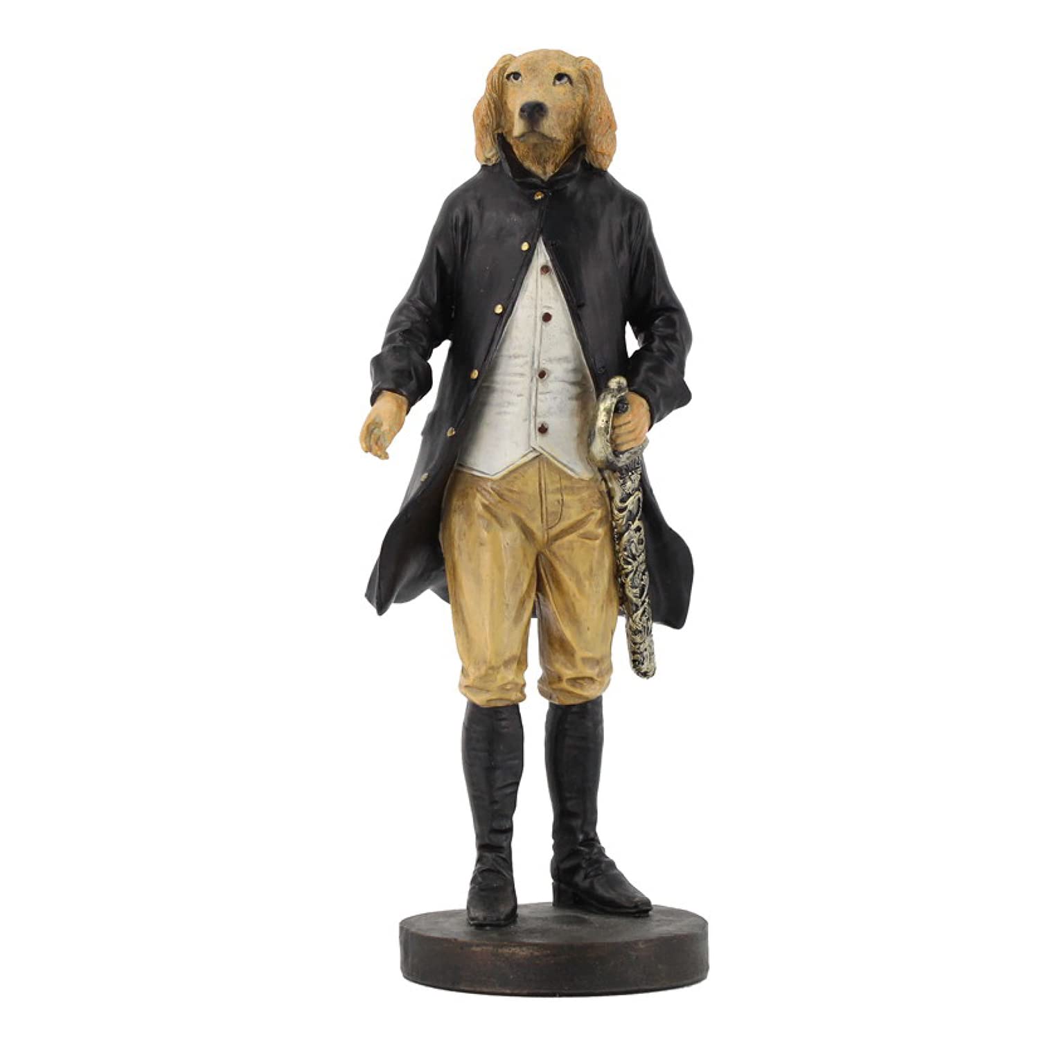 Chien habillé figurine DRW en résine pour décorer votre salon élégant