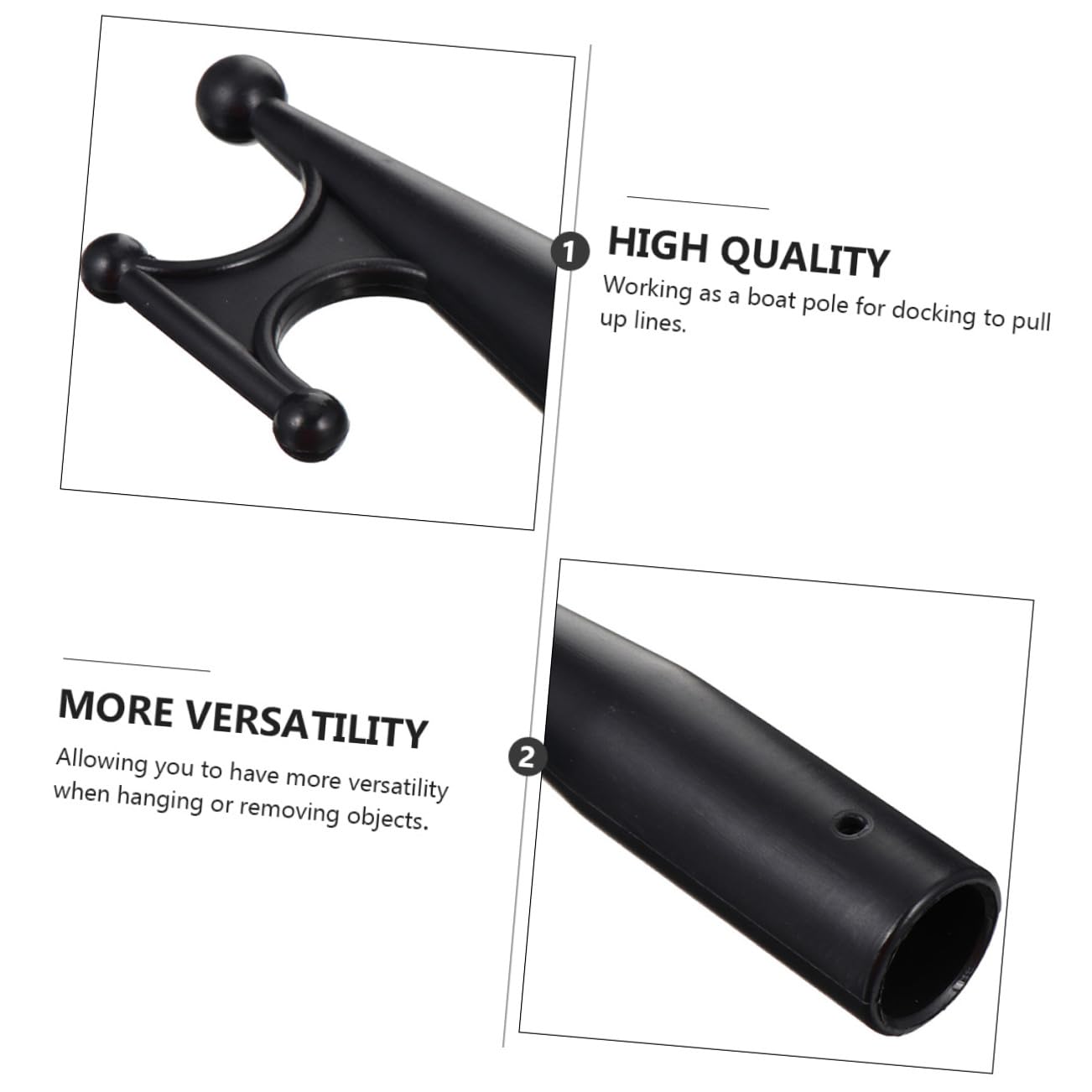 SUPVOX Mezzo Marinaio in Plastica Kayak Corde Elastiche con Ganci Cinghie Elastiche Barca Piscina Elastico Corda Rimorchio Gancio Punta del Mezzo Marinaio Barche Black
