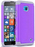 Lumia 640 Case, LK Lumia 640 Case [Drop Protection] Hybrid Dual Layer Armor Defender Protective Case Cover for Microsoft Lumia 640 (Violet)