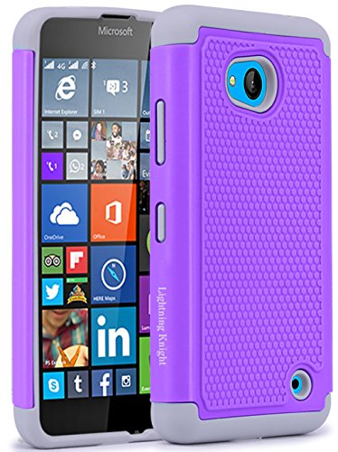 Lumia 640 Case, LK Lumia 640 Case [Drop Protection] Hybrid Dual Layer Armor Defender Protective Case Cover for Microsoft Lumia 640 (Violet)