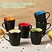 Qipecedm 6 Pack Porcelain Coffee Mugs Set, 12 Ounces Ceramic Coffee Mugs, Matte Black Coffee Mug, Restaurant Cups for Coffee, Tea, Cappuccino, Cocoa, Cereal, Black outside and Colorful inside