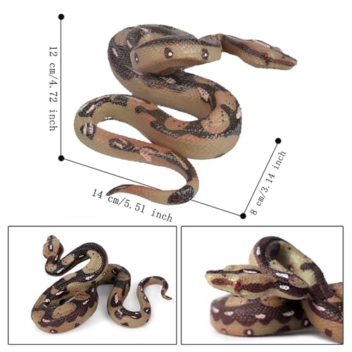 LZbeove 2 peças de cobras de borracha para manter os pássaros longe, adereços de brincadeira para am