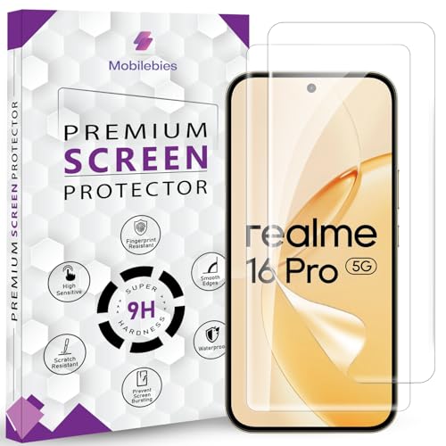 Image of 2 Pack Unbreakable Membrane Screen Protector Guard Compatible For Realme 16 Pro 5G, 6.78 Inch | Hydrogel Membrane Ultra Smooth Touch, fingerprint working with installation kit and guide