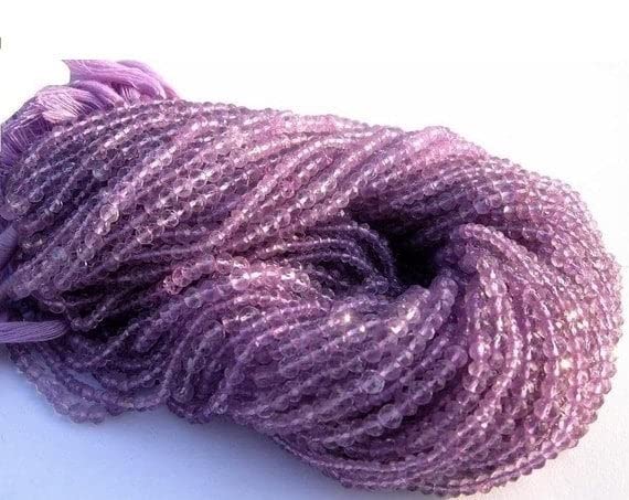 Améthyste rose perles rondelles 3.5mm de lithothérapie pour création de bijou