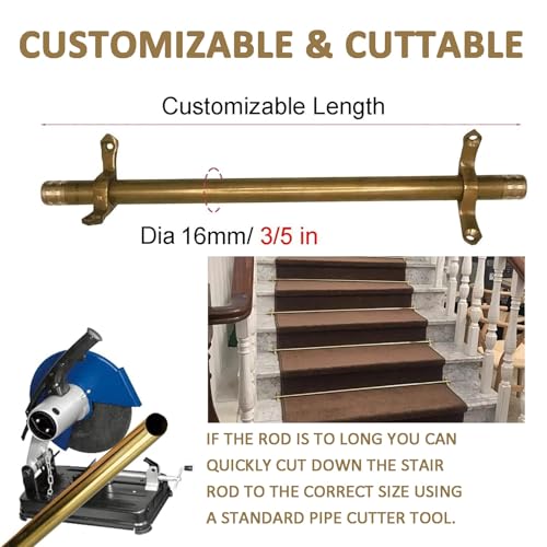 Tige de tapis d'escalier découpable pour fixation moquette