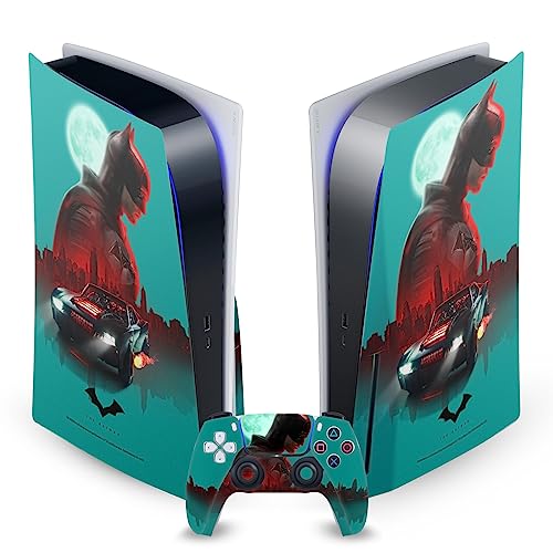 Skin Vinyle PS5 Disc The Batman Gotham Sticker Plaque Frontale Autocollant Manette DualSense