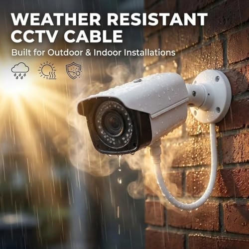 Image of Premium CCTV Cable, 90M, 3+1 Coaxial, Outdoor Security Cable Pack of 1