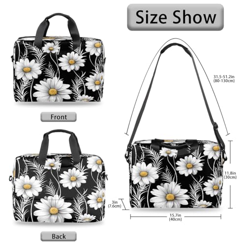 Bolso para laptop 15.6-16 pulg con diseño floral y correa miniatura 6