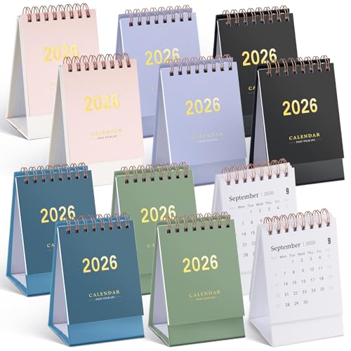 6/12 Pcs Mini Desk Calendar 2026, Mini Desk Calendar 2026-2027