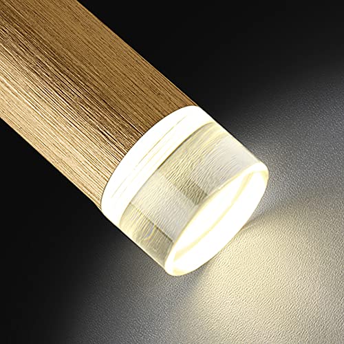 Lámpara Colgante de Aluminio y Cristal Tubo Largo LED 3000K Altura 70cm 7