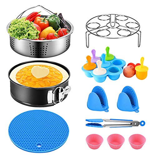 for Instant Pot Accessories Set, Pressure Cooker Accessories Set Compatible with Instant Pot 6 8 10 QT, Steam Cooker Accessories Include 8'' Steamer Basket, Egg Rack, Egg Bites Mold - 11PCS