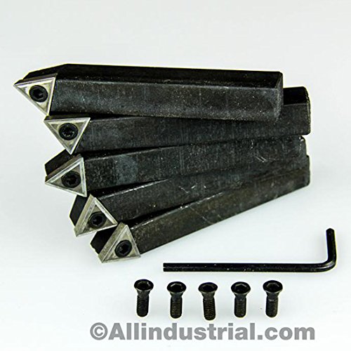 5/16" 5 Pc Indexable Carbide Insert Turning Tool Bit Lathe Set C6 Chipbreaker