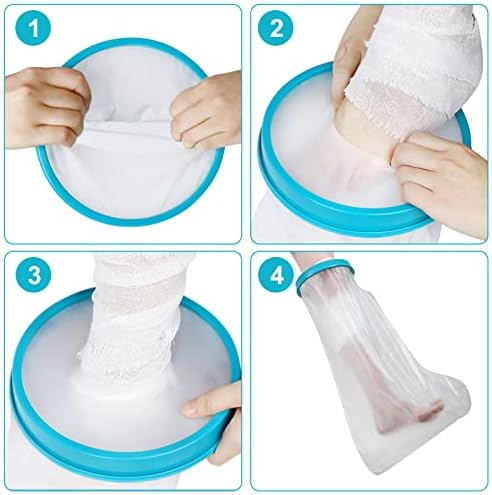 Fasola Long Leg Cast Cover for Shower, Waterproof Plaster Dressing Protector for Broken Toe, Ankle, Foot Wound, Burns, Reusable Leg Cast Bag Keep Wounds & Bandage Dry